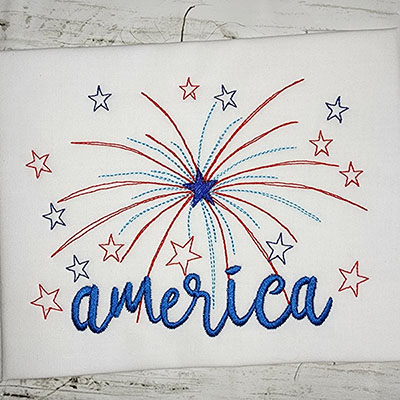 fireworks 4th july machine embroidery scribble design
